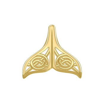 Celtic Spiral Whale Tail Solid Gold Pendant GPD5704 - Jewelry
